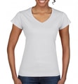 Goedkope Dames T-shirt V hals Gildan Softstyle 64V00L wit